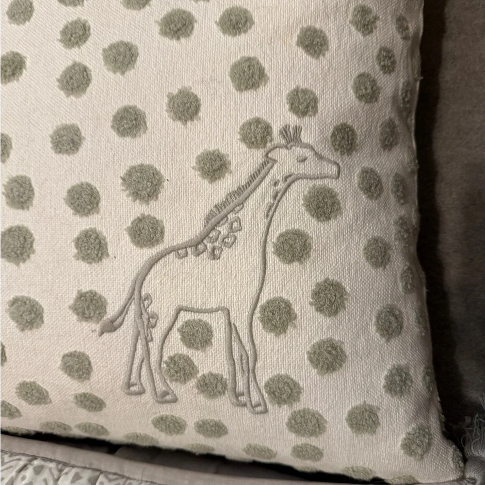 Restoration Hardware Gray White Giraffe Accent Pillows Set of 2 RH